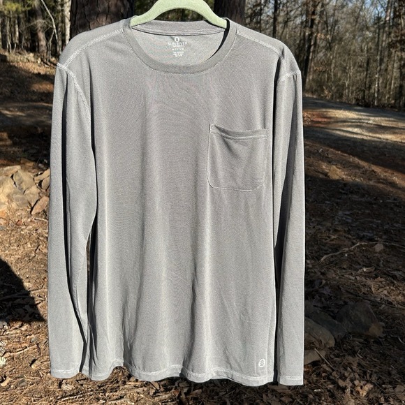 NEW Sun River Crew Neck Fishing Outdoor Shirt Long Sleeve Quick Dry Gray -Medium - Picture 1 of 9